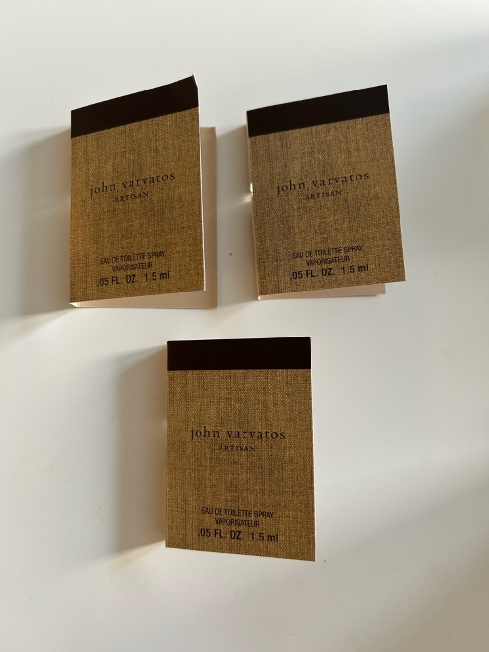 NEW John Varvatos Artisan Eau de Toilette Perfume Sample Vital Card 3 Pack